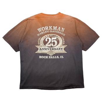 Vintage Harley Davidson Workman Faded Skull Tee Orange