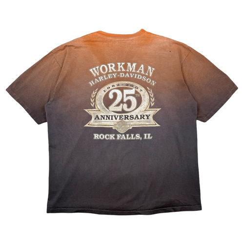 Vintage Harley Davidson Workman Faded Skull Tee Orange | Vintage Clothing Store Canada