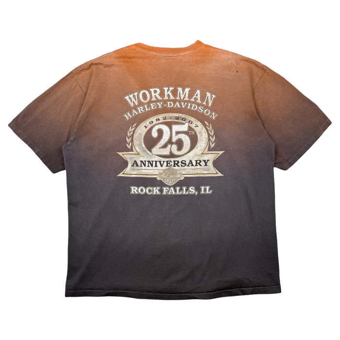 Vintage Harley Davidson Workman Faded Skull Tee Orange | Vitnage Clothing Store Canada