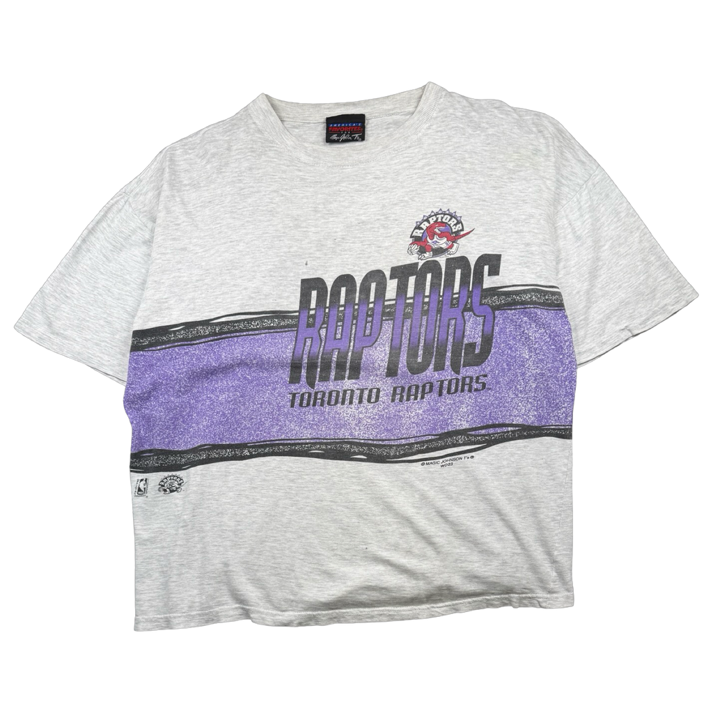 Vintage Toronto Raptors Wrap Around Purple Band Tee Grey