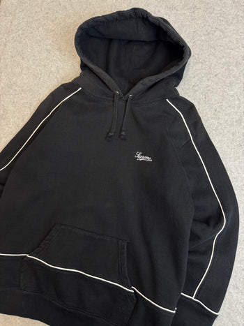 Supreme Piping Hoodie Black (USED)
