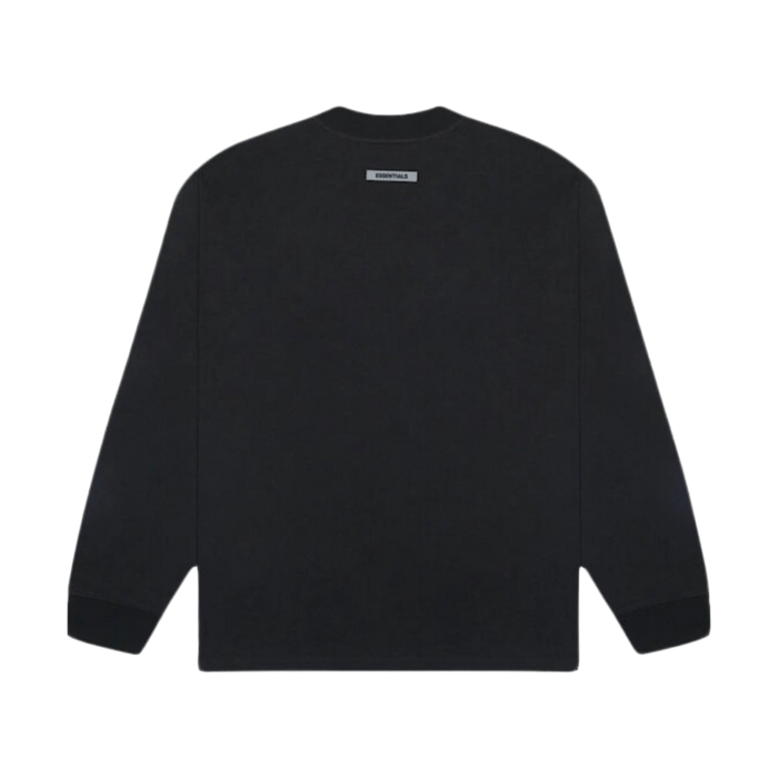 Fear Of God Essentials Boxy Long Sleeve Tee Applique Logo Black | Vitnage Clothing Store Canada