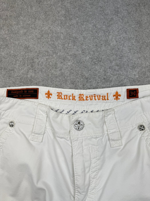 Rock Revival Cargo Shorts White | Vitnage Clothing Store Canada