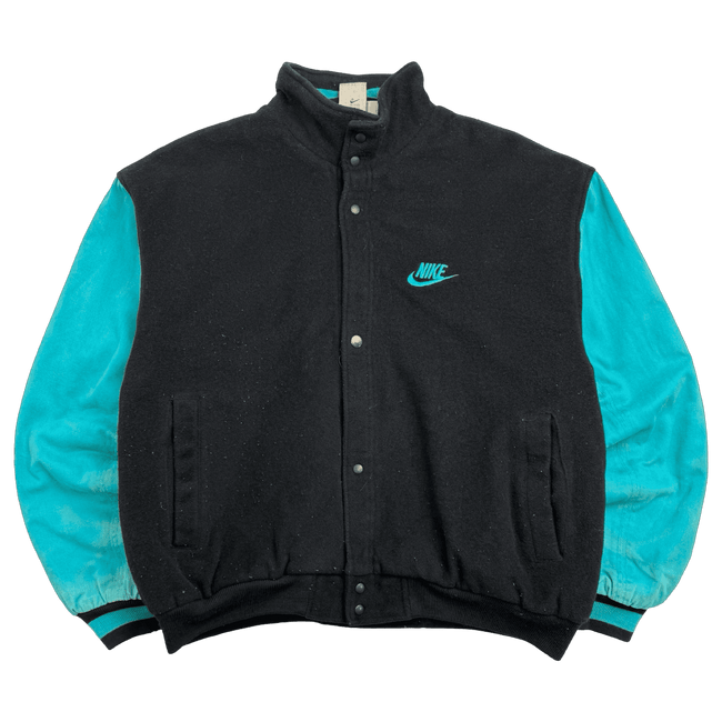 Vintage 90s Nike Force Varsity Jacket Black/Teal