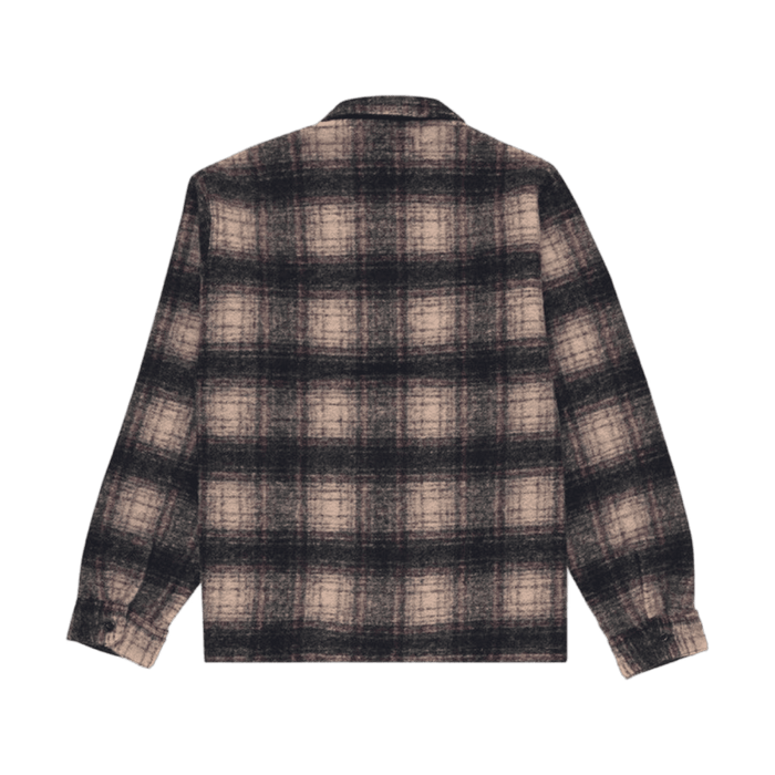 Stussy Wool Plaid Zip Long-Sleeve Shirt Lilac | Vitnage Clothing Store Canada