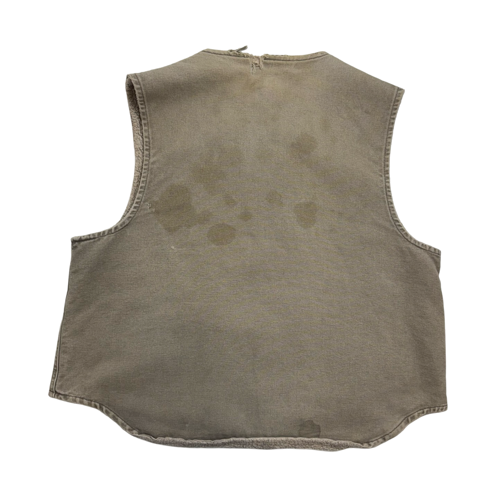 Vintage Carhartt Sherpa Lined Work Vest Beige