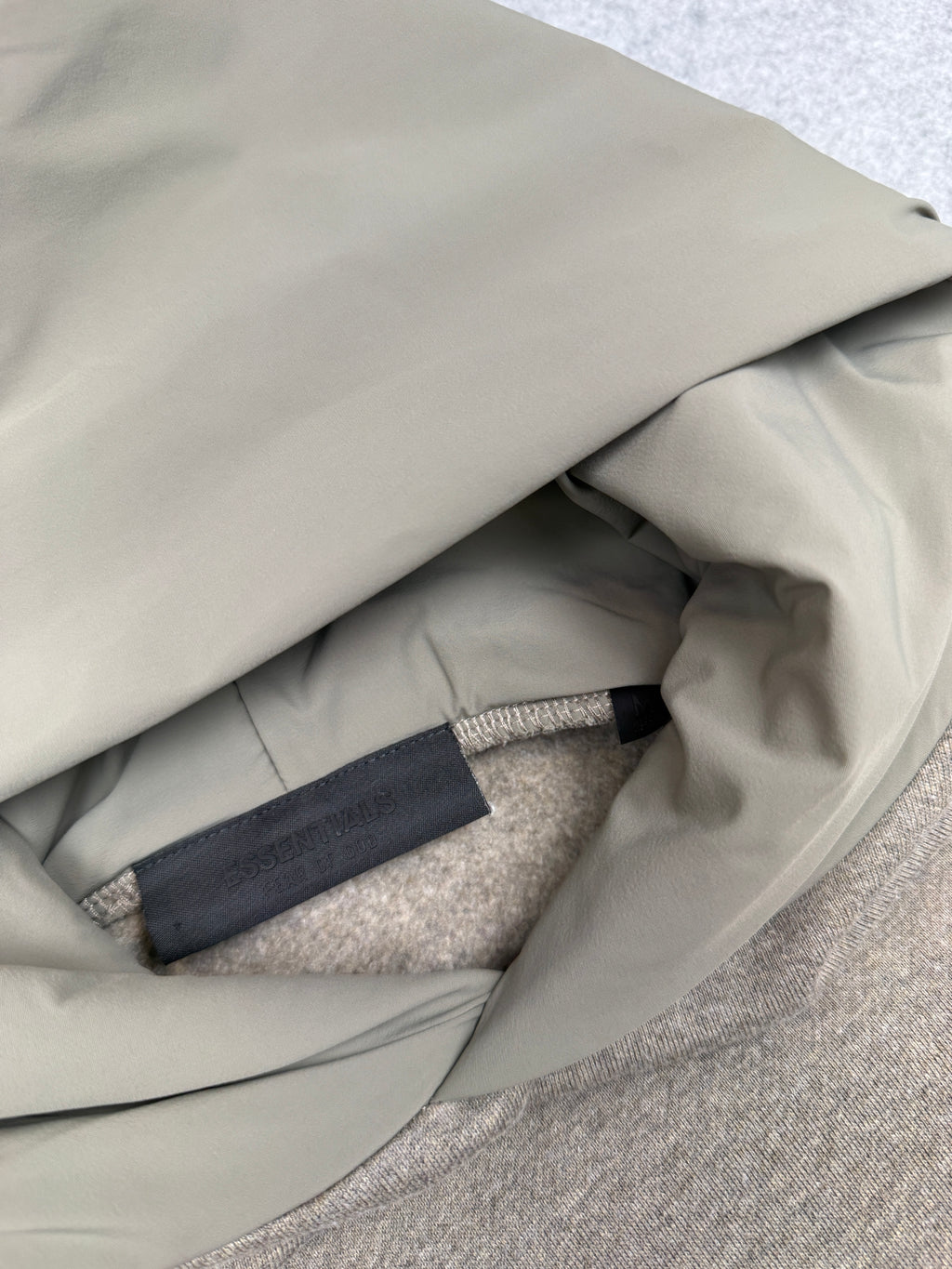 Fear Of God Essentials Nylon Fleece Hoodie Heather Grey/Dust (USED)