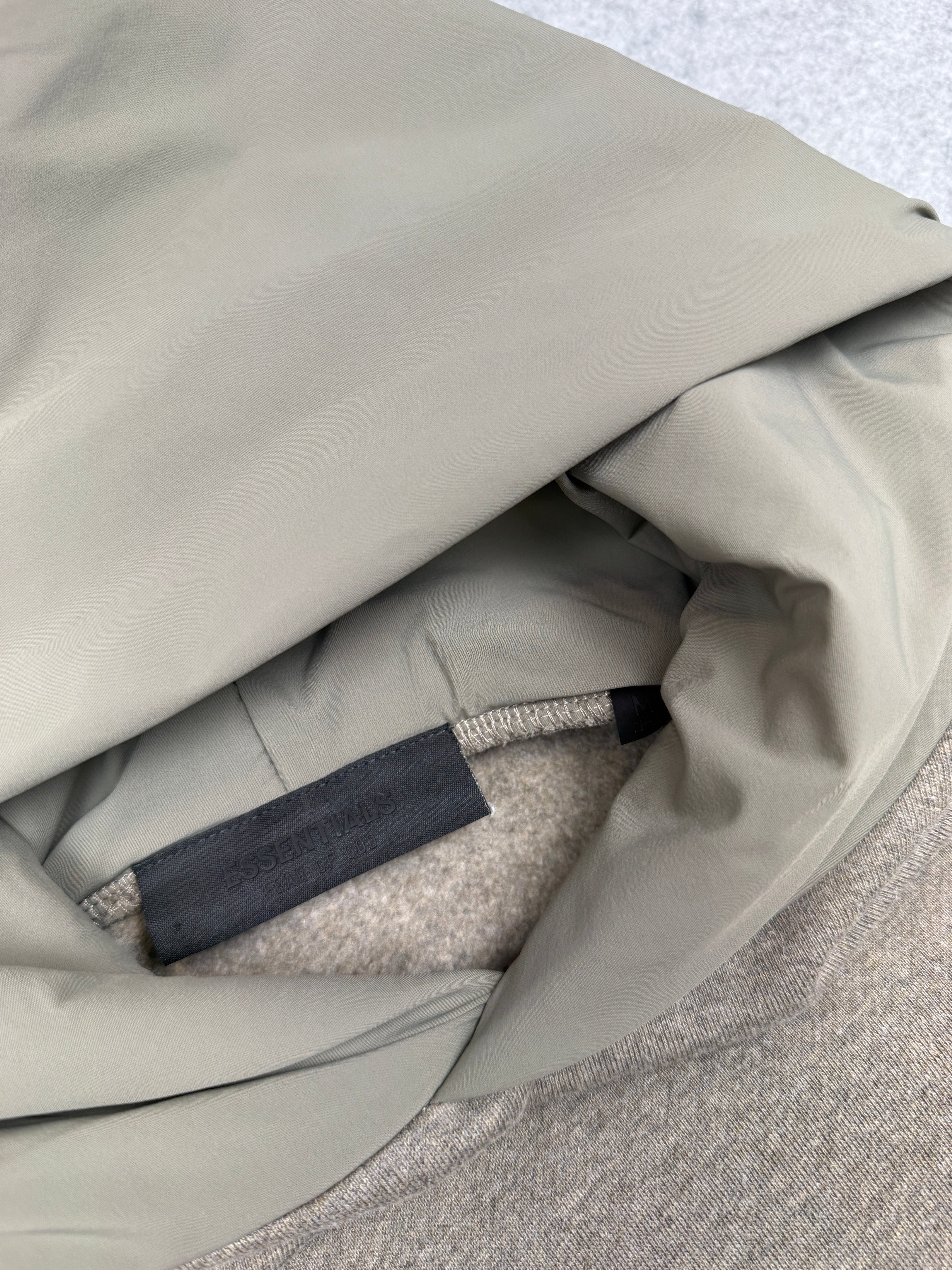 Fear Of God Essentials Nylon Fleece Hoodie Heather Grey/Dust (USED)