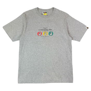 BAPE Rasta 3 Ape Heads Tee Grey