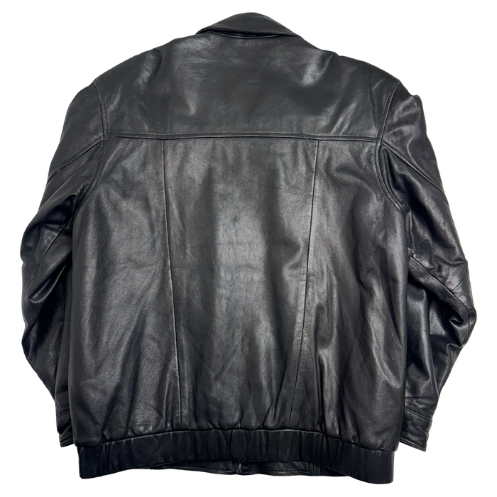 Vintage Balenciaga Paris Cinch Leather Harrington Jacket Black | Vitnage Clothing Store Canada