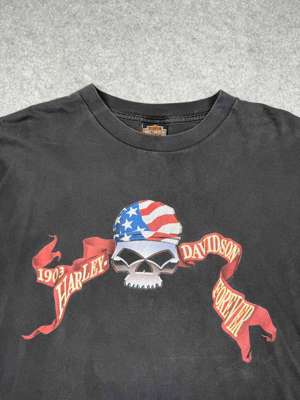 Vintage Harley Davidson USA Pirate Skull Tee Black