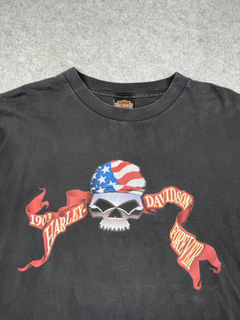 Vintage Harley Davidson USA Pirate Skull Tee Black