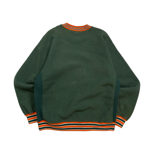 Vintage 90s Miami Hurricanes Sweatshirt Green | Vintage Clothing Store Canada