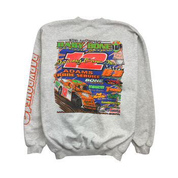 (L) Vintage 2000s Baby Bone Racing Sweatshirt Light Grey