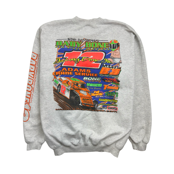 (L) Vintage 2000s Baby Bone Racing Sweatshirt Light Grey | Vitnage Clothing Store Canada