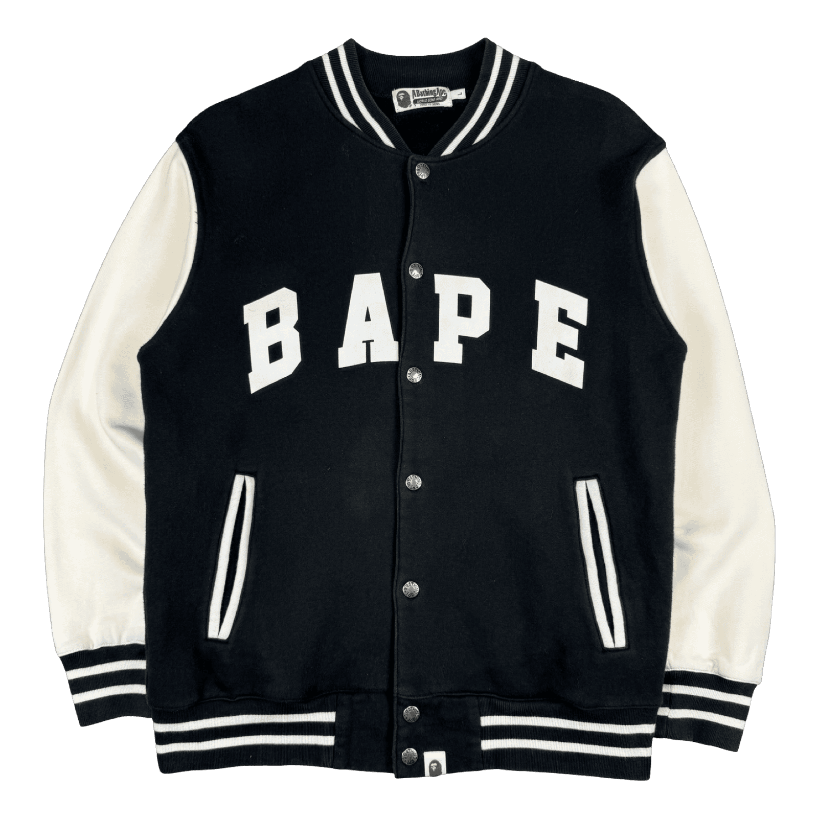 BAPE Varsity Jacket Black/White (USED)