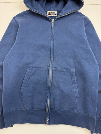 BAPE Hood Logo Full Zip Hoodie Blue (USED)
