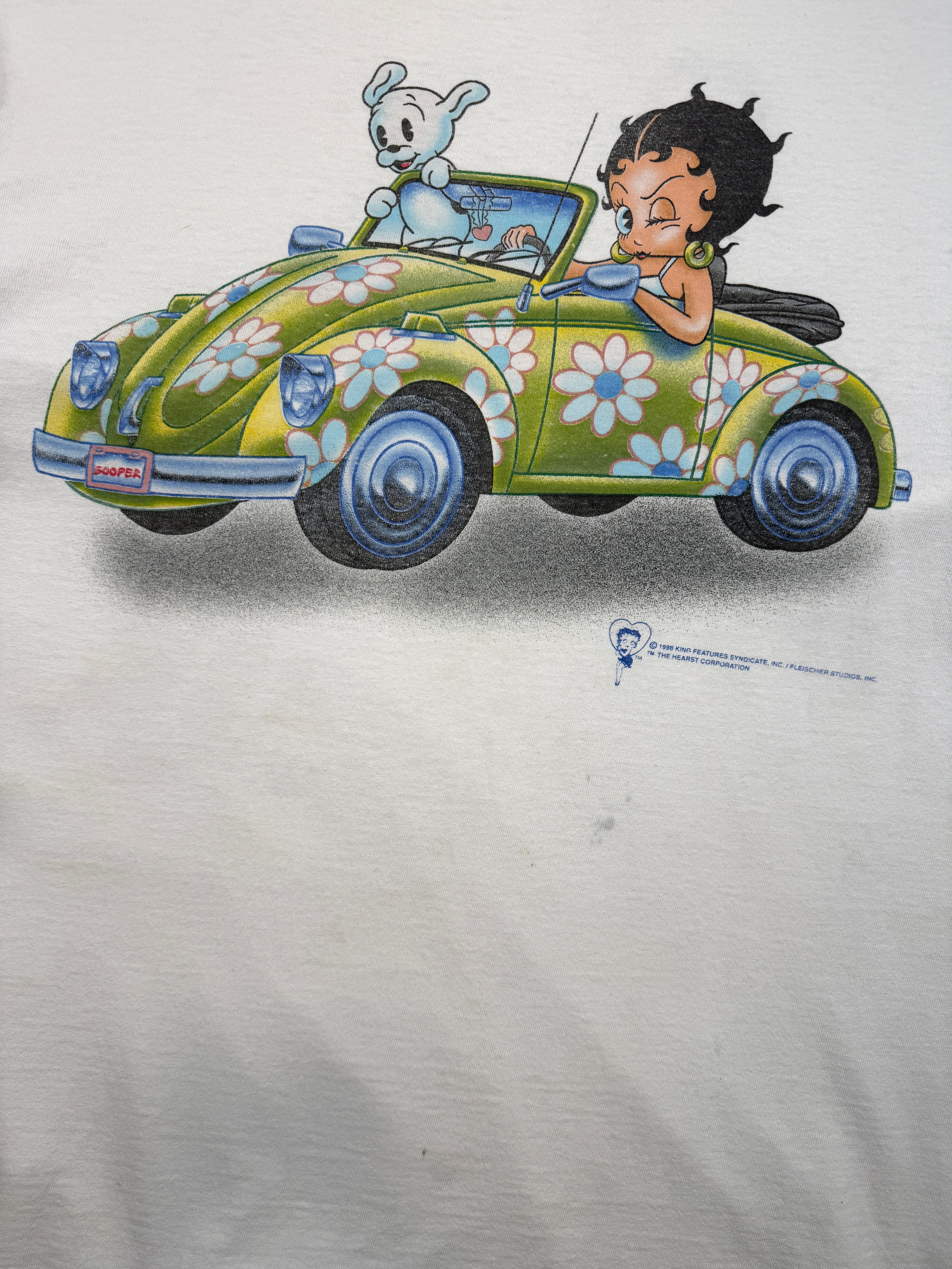 Vintage 90's Betty Boop Car Booper Tee White
