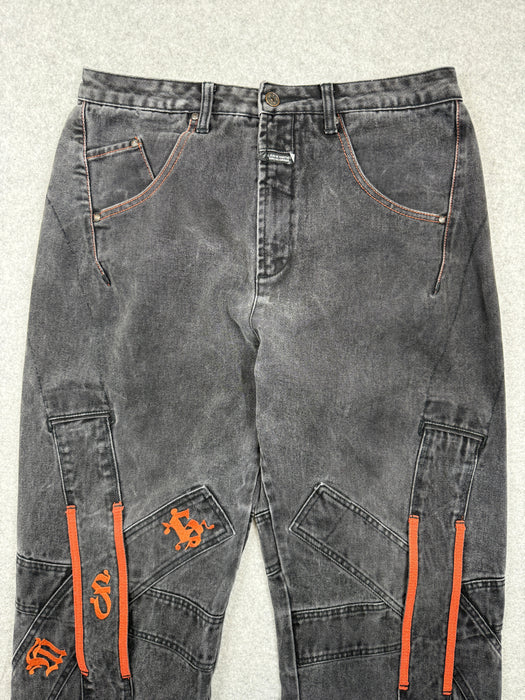 Marithé François Girbaud Panel Moto Cargo Denim Jeans (USED) | Vitnage Clothing Store Canada
