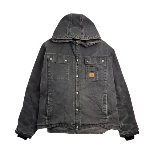 Vintage Carhartt Sherpa Lined Hooded Jacket Black | Vintage Clothing Store Canada