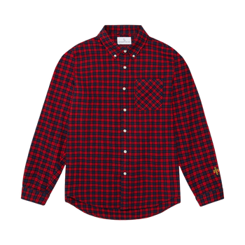 OVO Plaid Pom Pom Flannel Shirt Red/Black