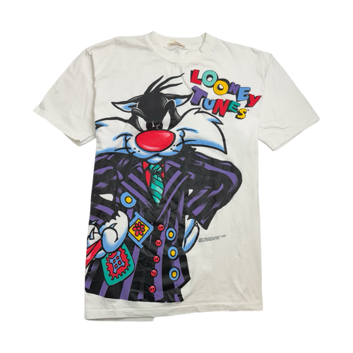 Vintage '93 Looney Tunes Sylvester Big print Tee White | Vintage Clothing Store Canada