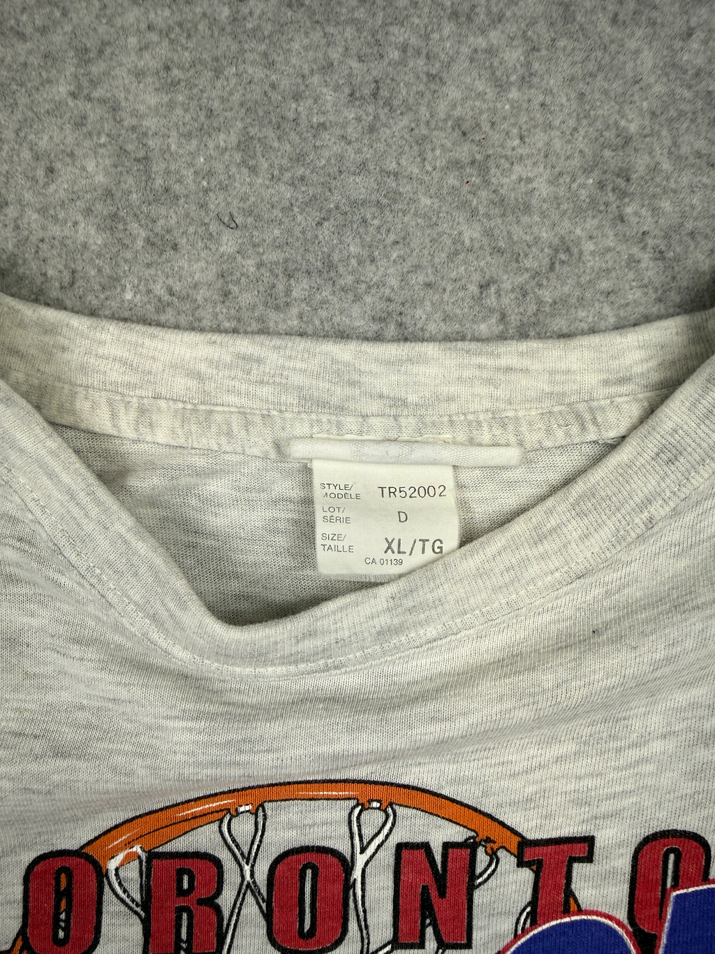 Vintage 1994 Toronto Raptors Mascot Logo Tee Grey