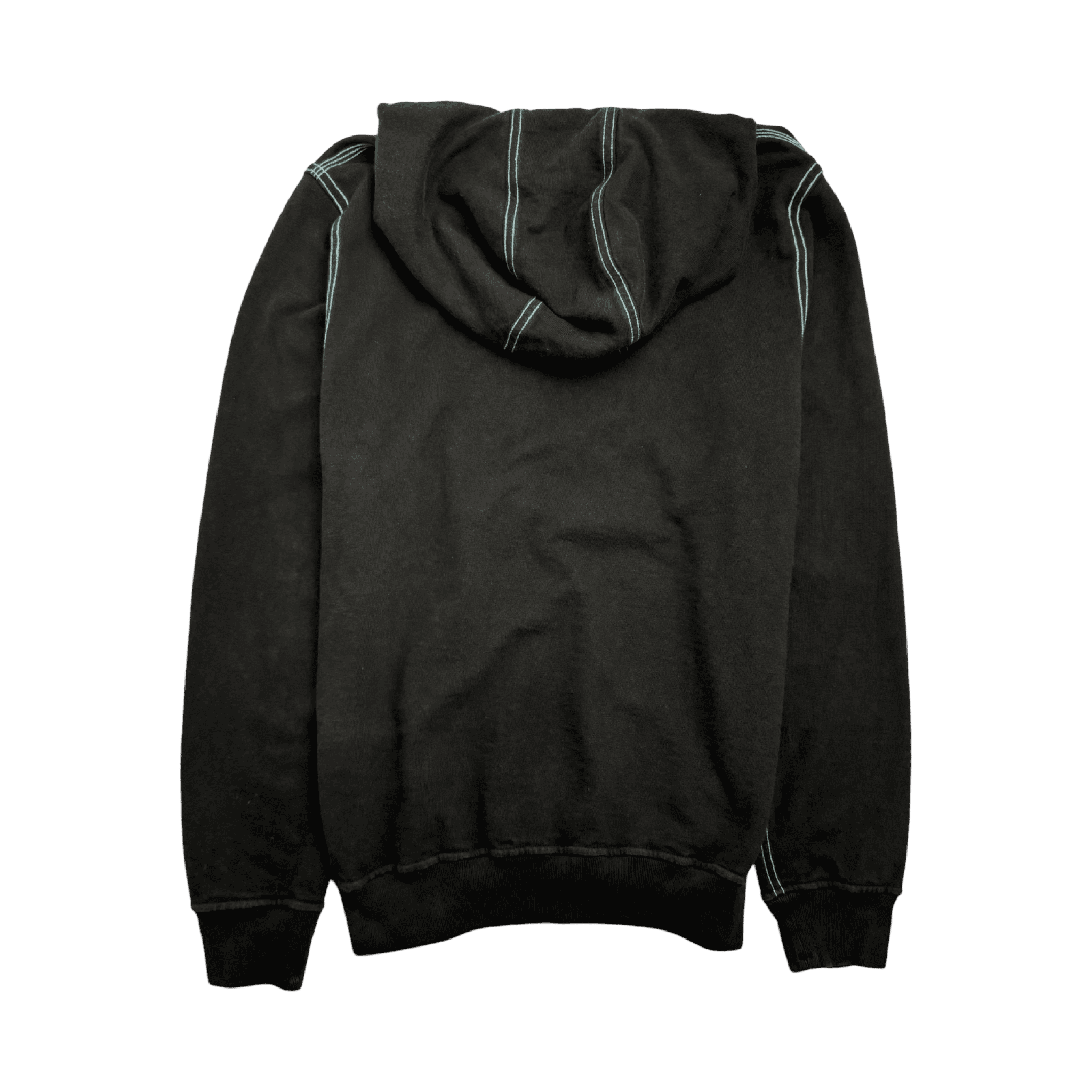 Stone Island Embroidered GD Logo Hoodie Black/Blue (USED)