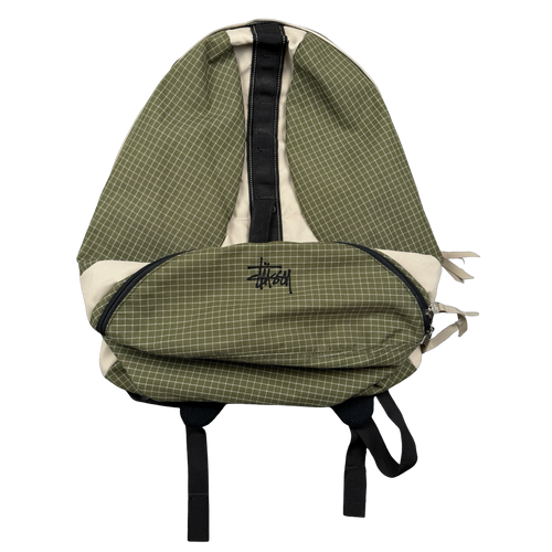 Vintage Stussy Grid Stitch Backpack Olive | Vintage Clothing Store Canada
