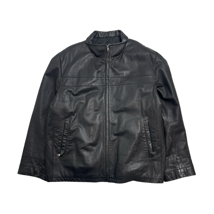 (XXL) Vintage Danier Leather Zip-Up Jacket Black | Vitnage Clothing Store Canada