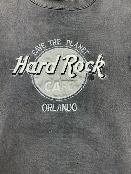 (XL) Vintage Hard Rock Cafe Orlando Sweatshirt Charcoal | Vitnage Clothing Store Canada