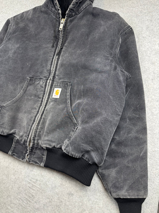 Vintage Carhartt Active Hooded Jacket Faded Black | Vitnage Clothing Store Canada