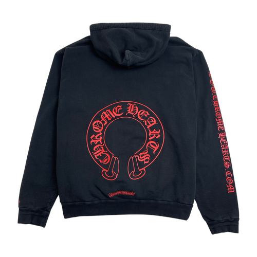 Chrome Hearts Website Exclusive Horse Shoe Hoodie Black/Red (USED) | Vintage Clothing Store Canada