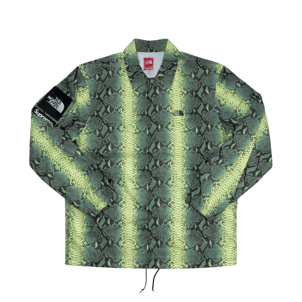 Supreme The North Face Snakeskin Taped Seam Coaches Jacket Green