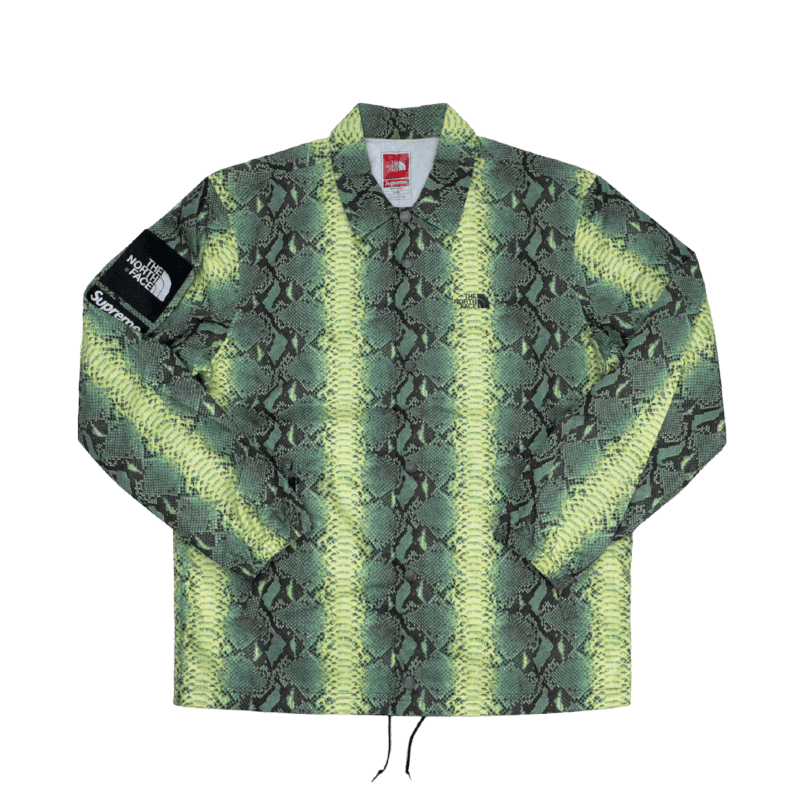 Supreme The North Face Snakeskin Taped Seam Coaches Jacket Green
