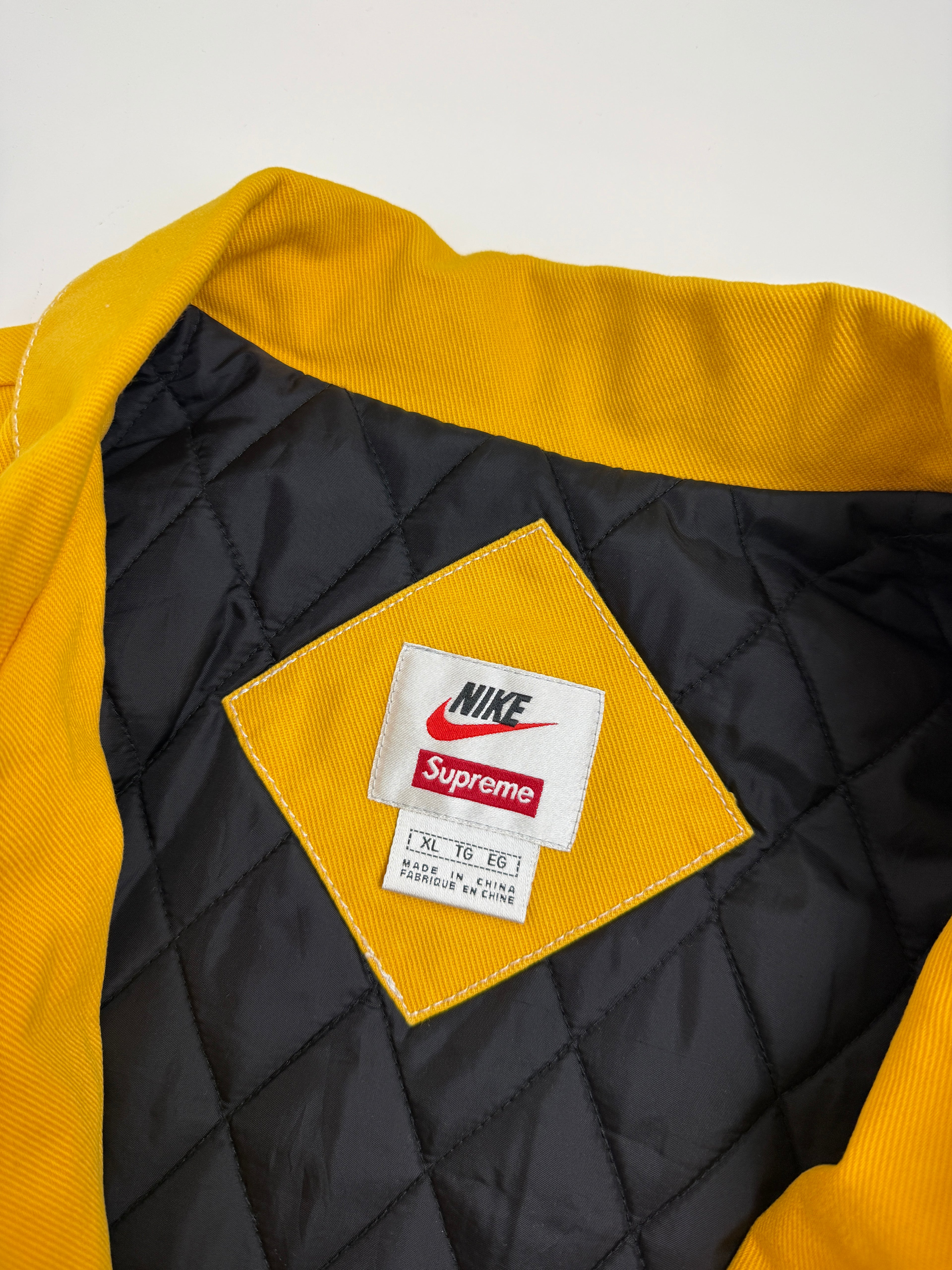 Supreme Nike Double Zip Quilted Work Jacket Mustard Yellow (USED)