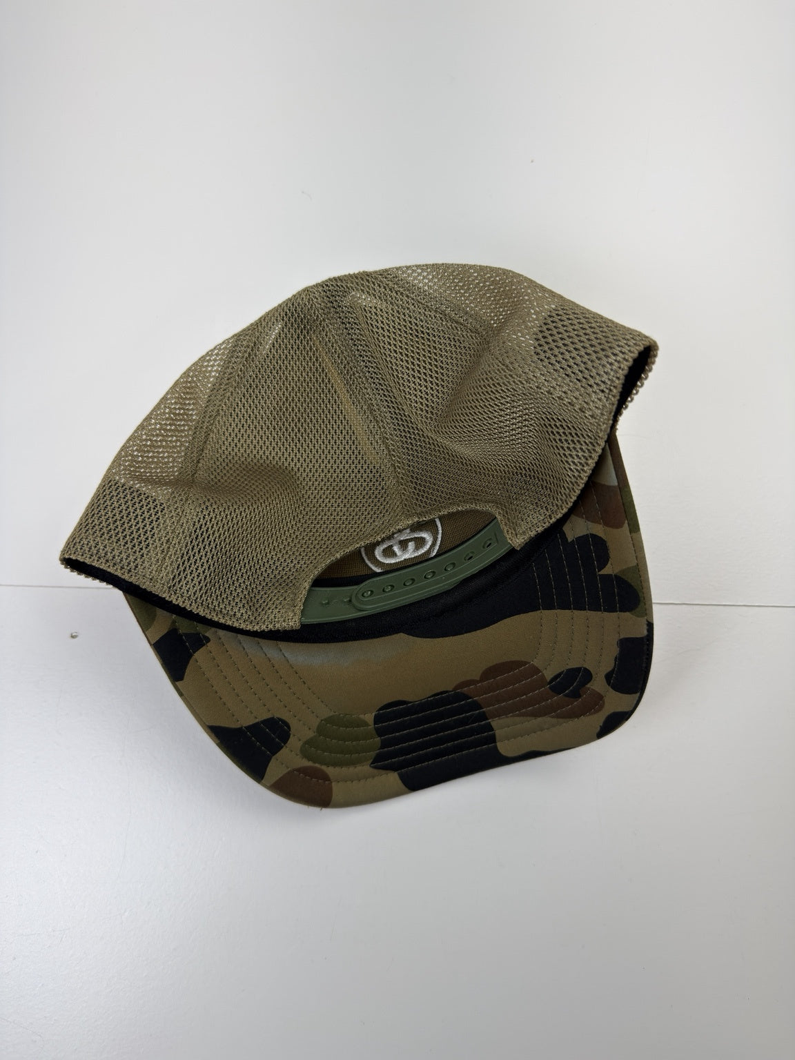 BAPE x Stussy Trucker Mesh Hat Green (USED)