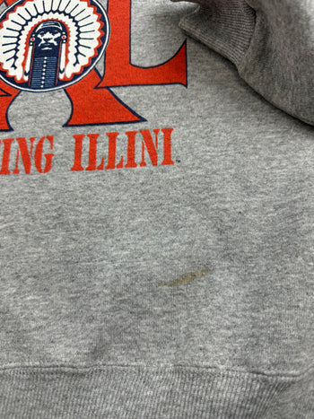 (M) Vintage 90s University Of Illinois Sweatshirt Grey