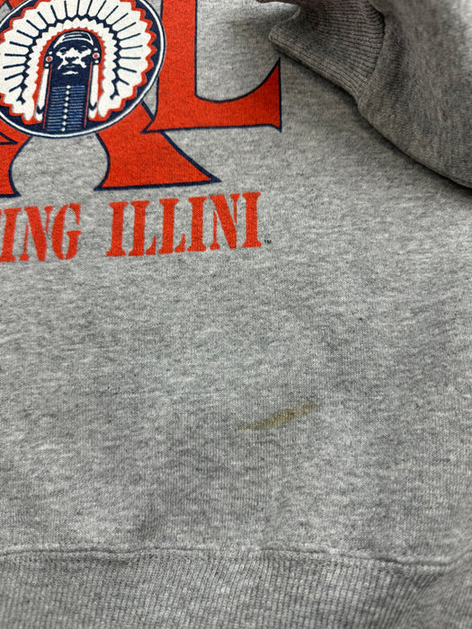 (M) Vintage 90s University Of Illinois Sweatshirt Grey | Vitnage Clothing Store Canada