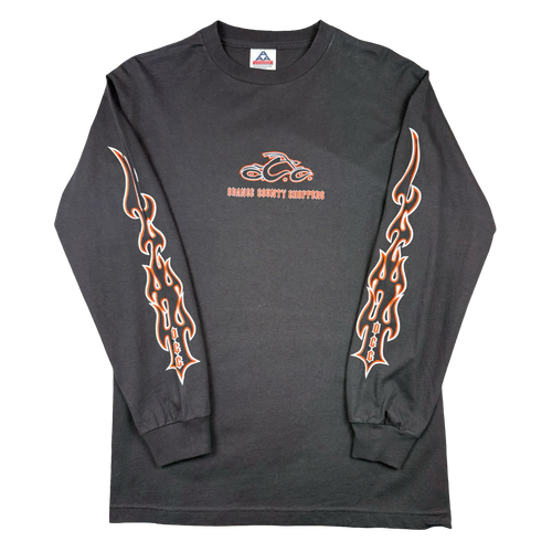 Vintage Orange County Choppers Flame Sleeve L/S Tee Black/Orange | Vintage Clothing Store Canada