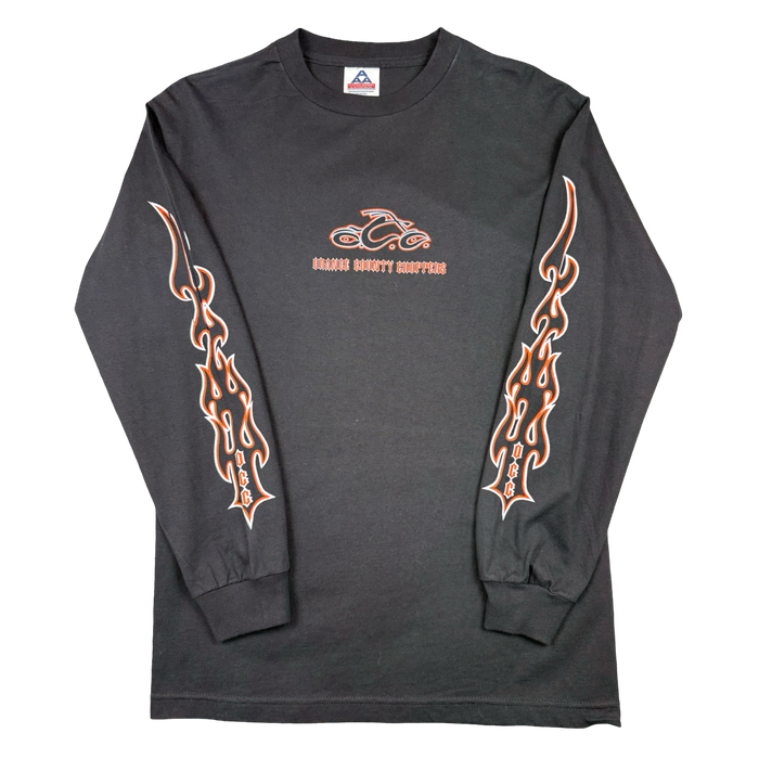 Vintage Orange County Choppers Flame Sleeve L/S Tee Black/Orange | Vitnage Clothing Store Canada