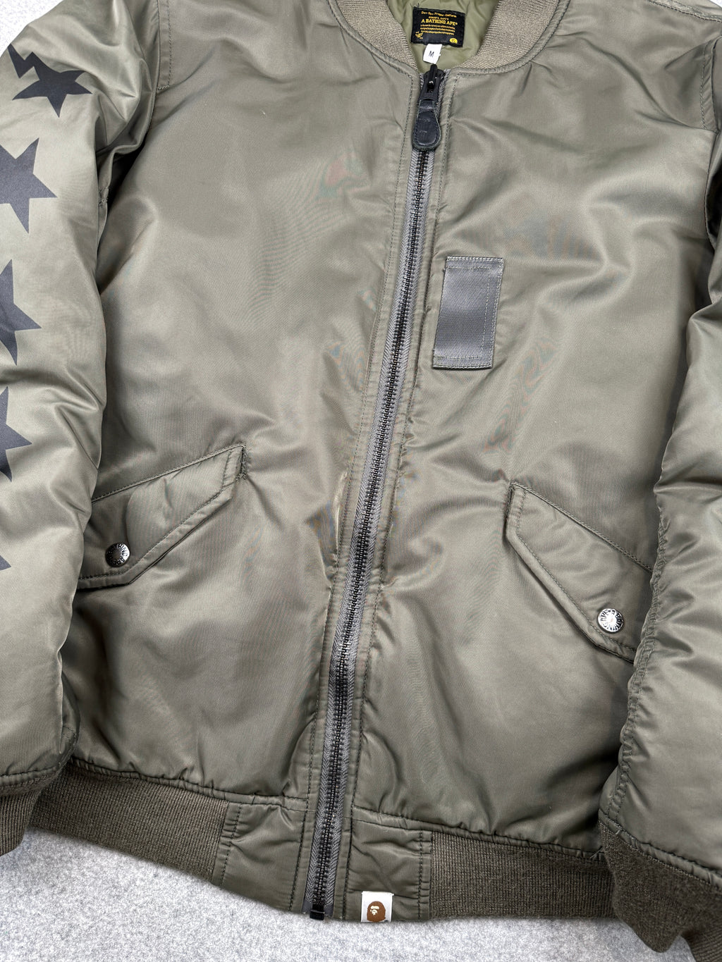 BAPE Bapesta Bomber Jacket Green SS19 (USED)