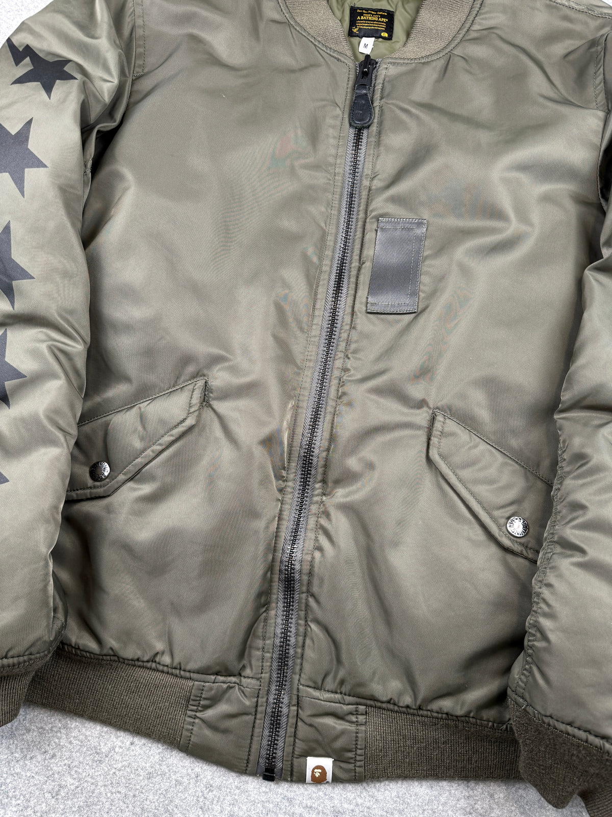 BAPE Bapesta Bomber Jacket Green SS19 (USED)