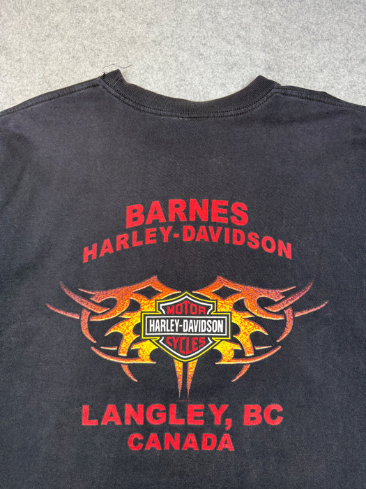 Vintage Harley Davidson Ribcage Flame Tee Black | Vitnage Clothing Store Canada