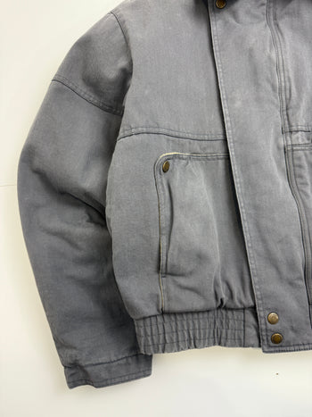 Vintage 1990s Dalesport Quilted Canvas Work Jacket Grey