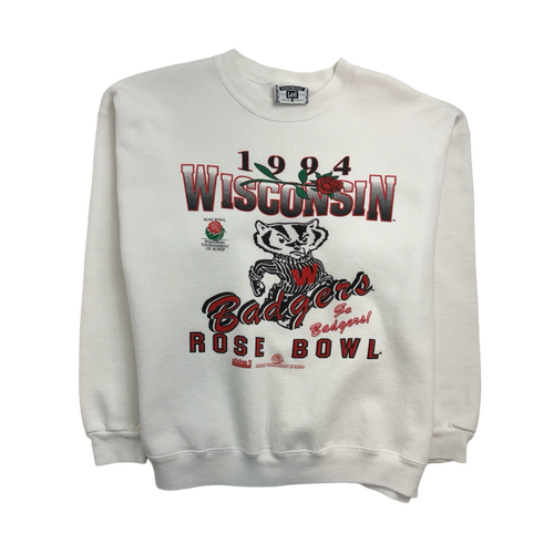 Vintage '94 Wisconsin Rose Bowl Sweatshirt White | Vintage Clothing Store Canada