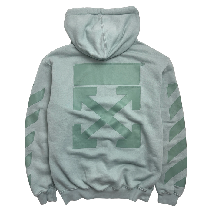 OFF-WHITE Diagonal Hoodie Mint Green (USED) | Vitnage Clothing Store Canada