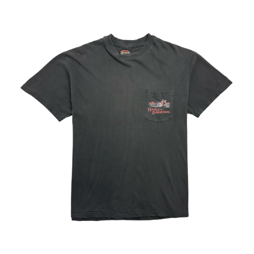 (M) Vintage '87 Victoria BC. Harley Davidson Tee Black | Vintage Clothing Store Canada