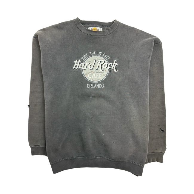 (XL) Vintage Hard Rock Cafe Orlando Sweatshirt Charcoal