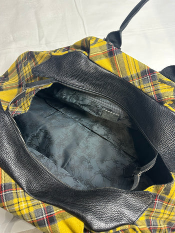 Vivienne Westwood Plaid Travel Bag Yellow